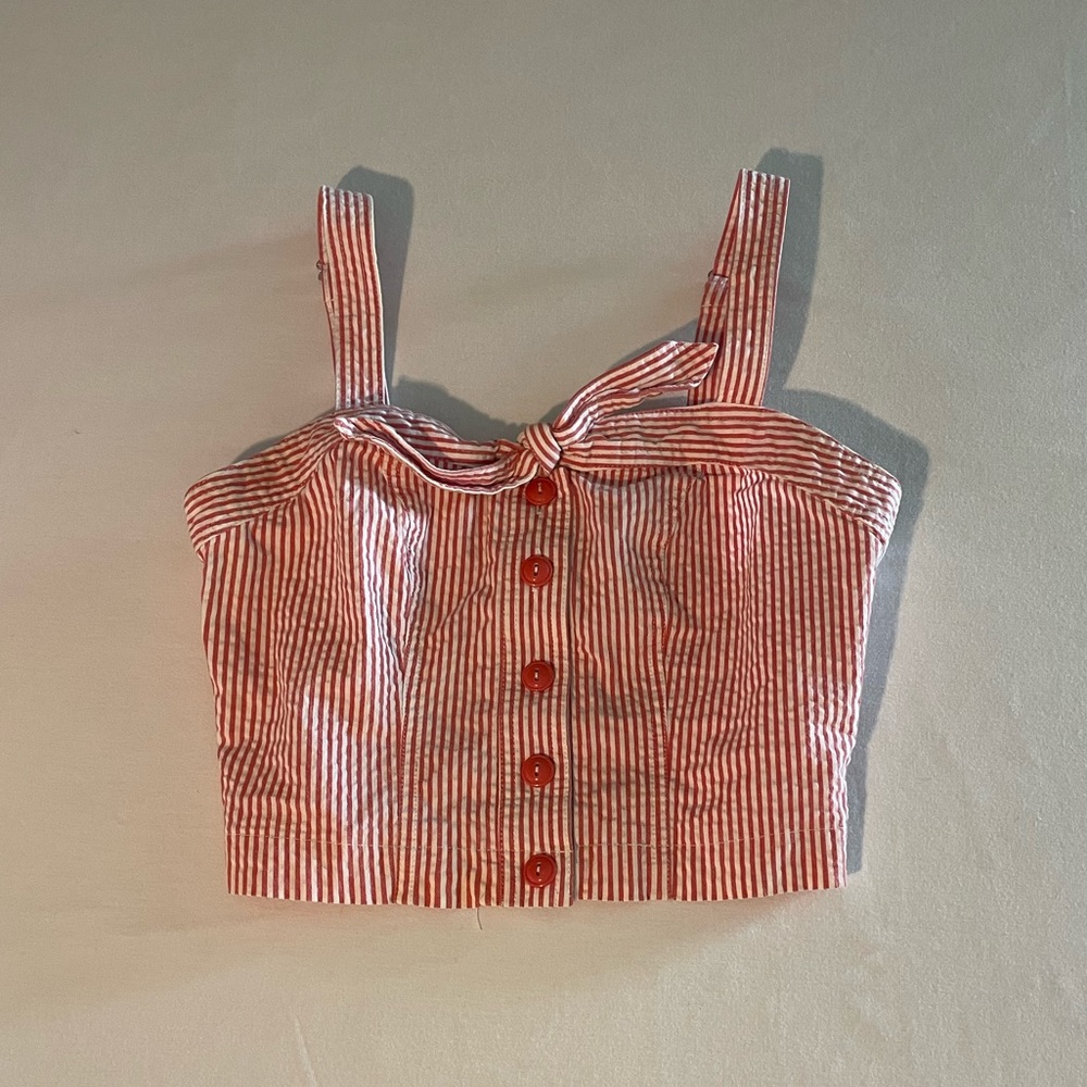 KEDS CUTE RED AND WHITE STRIPED CROP TOP!!